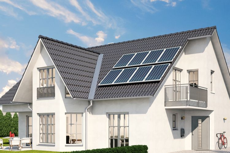 Ilustrasi penggunaan panel surya di rumah. Panel surya merupakan salah satu cara yang dapat dilakukan untuk mewujudkan rumah berkelanjutan. 