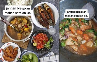 Tangkap layar video larangan makan setelah shalat isya.