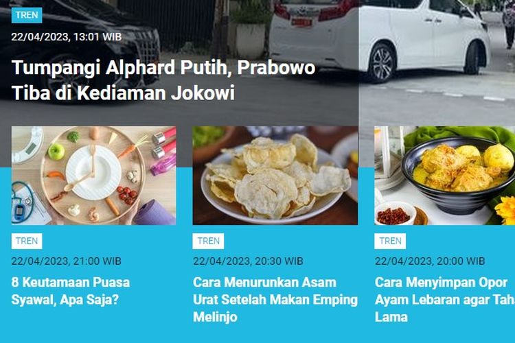 Populer Tren sepanjang Sabtu 22/4/2023): momen Prabowo tiba di kediaman Jokowi dan jawaban atas ucapan Minal Aidin Wal Faizin.