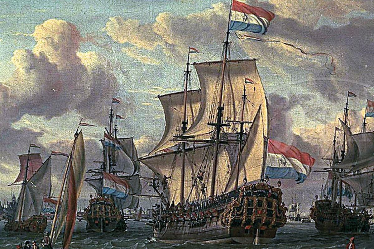 Ilsutrasi kapal-kapal Belanda yang datang ke Indonesia