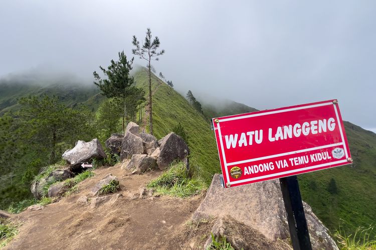 Spot Watu Langgeng di Jalur Pendakian Gunung Andong via Temu Kidul (13/2/2026).