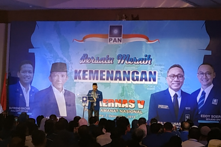 Ketua Dewan Kehormatan Partai Amanat Nasional (PAN) Amien Rais di Hotel Millennium, Tanah Abang, Jakarta, Sabtu (7/12/2019).