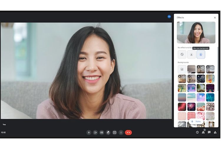 Cara mengganti background di Google Meet