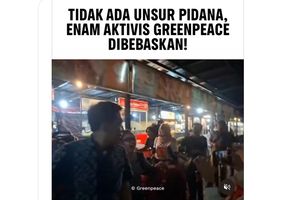 6 Aktivis Greenpeace Akhirnya Dibebaskan Usai 8 Jam, Tak Ada Unsur Pidana