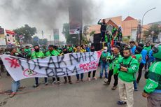 Demo Tolak Kenaikan BBM, Ojol Tutup Jalan Protokol Kota Cirebon