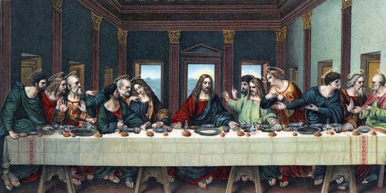 Perjamuan terakhir Yesus Kristus bersama 12 muridnya di Kamis Putih