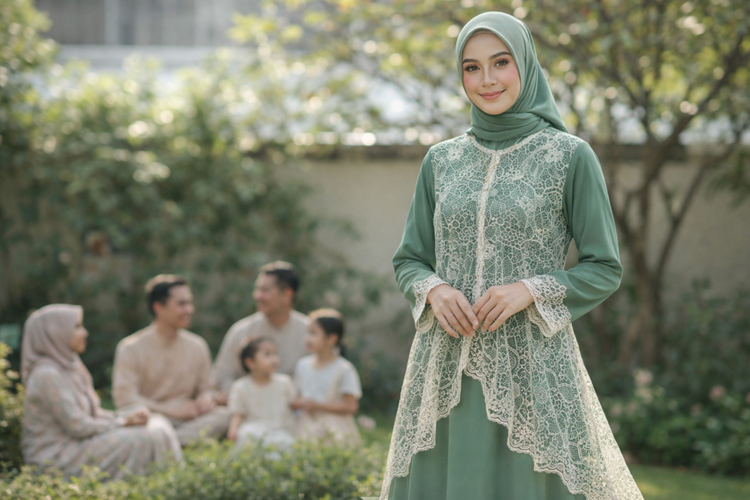 Gamis Bini Orang Layer Transparan Elegan
