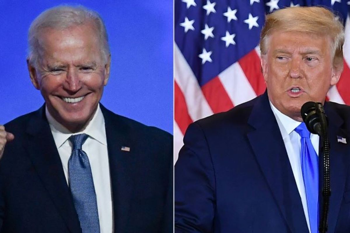 Presiden Amerika Serikat (AS) Donald Trump (kanan) dan penantangnya dari Partai Demokrat, Joe Biden.