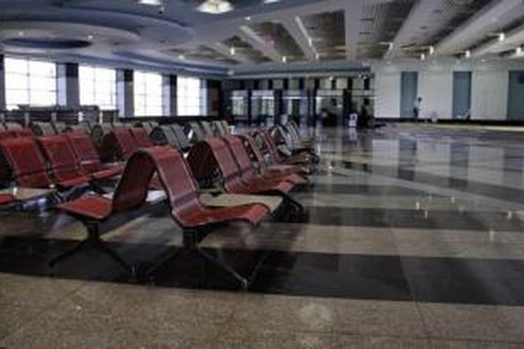 Terminal Kedatangan Bandara Sharm El-Sheikh terlihat kosong melompong, awal pekan ini, Senin (09/11)