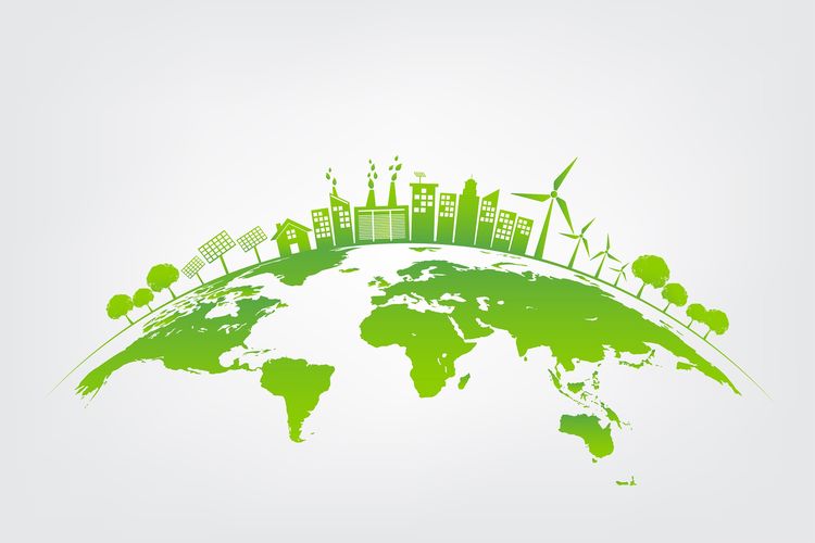 Ilustrasi energi hijau, energi baru dan terbarukan (EBT).