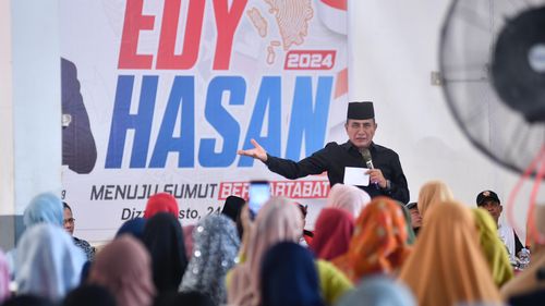 Kampanye Daerah Asal Wakil Bobby, Edy Singgung Kemiskinan di Asahan