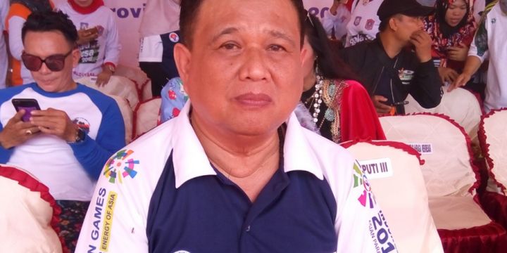 Wakil Gubernur Gorontalo Idris Rahim. Provinsi Gorontalo membina olahraga sepak takraw sebagai olahraga khas di provinsi tersebut. Foto diambil pada Minggu (12/8/2018)