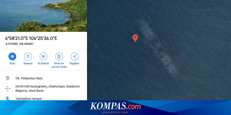 melihat benda diduga kapal karam di cisolok