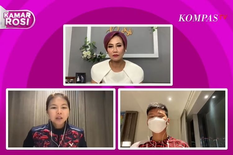 Greysia Polii dan Praveen Jordan saat sesi wawancara di Kamar Rosi, KOMPAS TV.
 