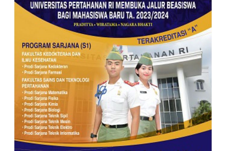 Pendaftaran mahasiswa baru Unhan 2023.