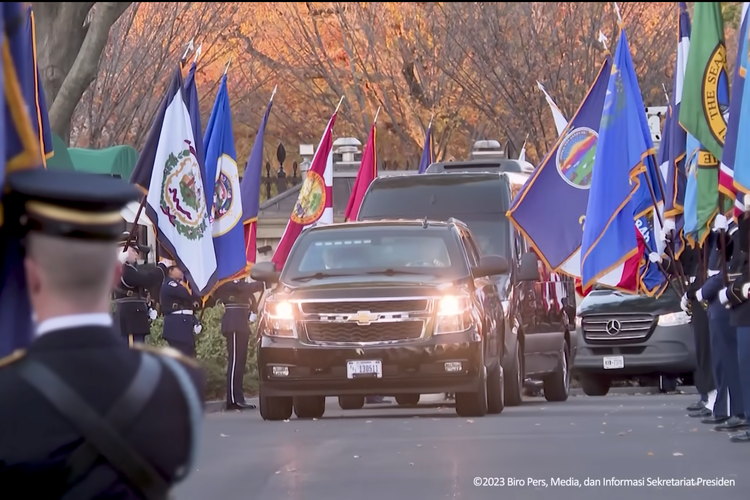 Presiden RI Joko Widodo dijemput menggunakan Chevrolet Suburban saat tiba di AS