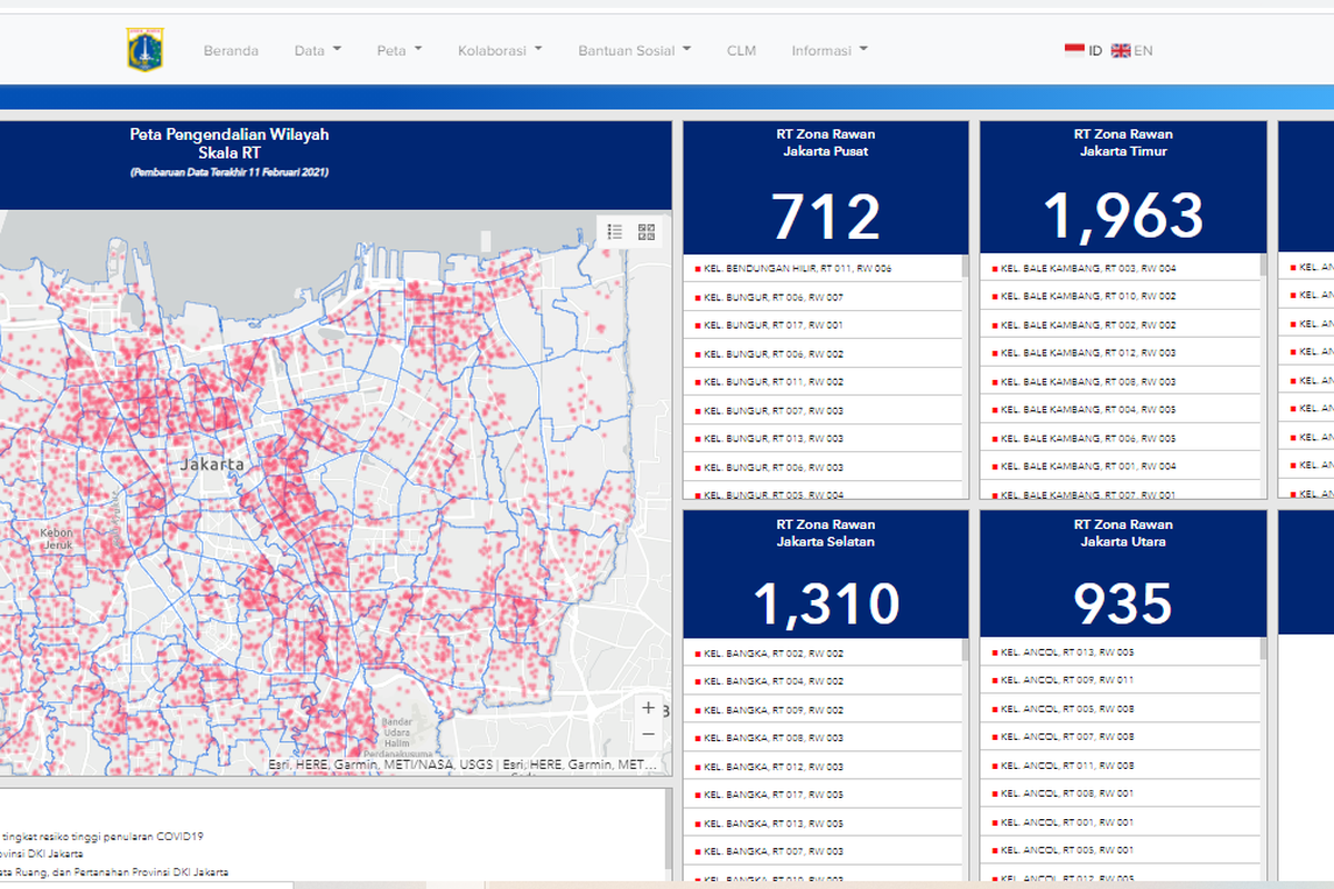 RT Zona Rawan Covid-19 di DKI Jakarta