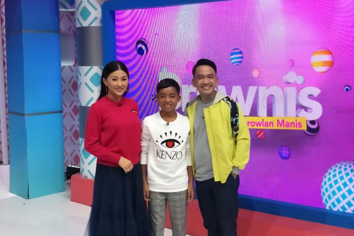 Ruben Onsu, Sarwendah dan Betrand Peto dalam acara Brownies di Gedung Trans TV, Tendean, Jakarta Selatan, Senin (7/9/2019).