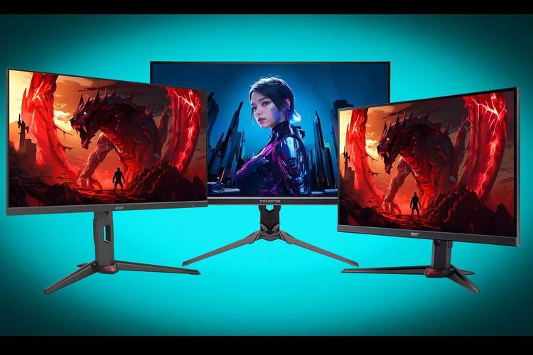 Ilustrasi lini monitor gaming Nitro UltraSpeed dari Acer