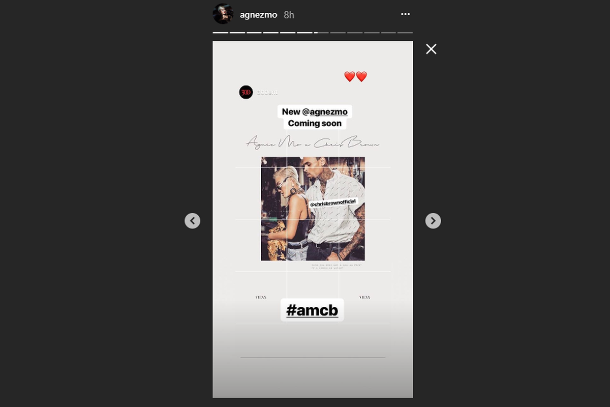 Agnez Mo dan Chris Brown dalam foto yang diunggah di akun Instagram @agnezmo.