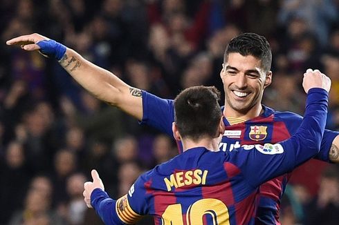 Barcelona Vs Mallorca, Diwarnai Gol Backheels Suarez dan Hattrick Messi