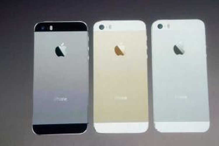 iPhone 5S saat diperkenalkan secara resmi oleh Apple, Selasa (11/9/2013).
