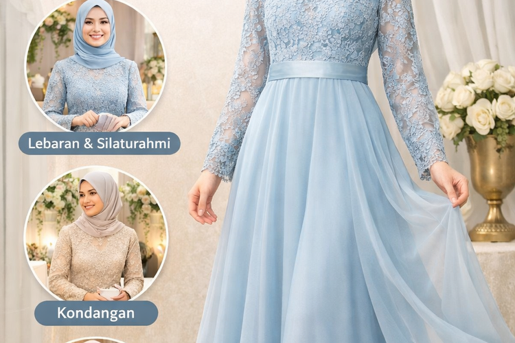 Gamis Brokat & Ceruti, elegan tanpa ribet.