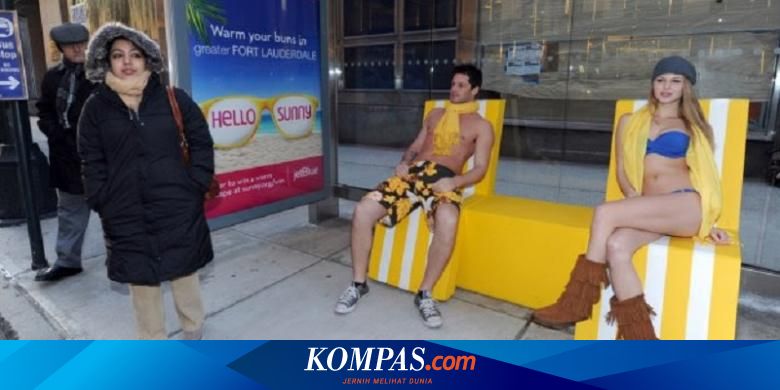 Kursi Dan Model Berbikini Hangatkan Cuaca Dingin New York