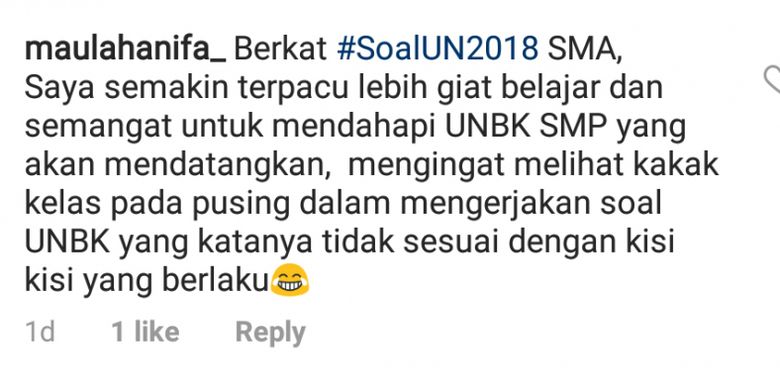 Masih ada optimisme yang tumbuh di tengah polemik soal UN 2018 lalu dalam menghadapi UN SMP minggu mendatang.