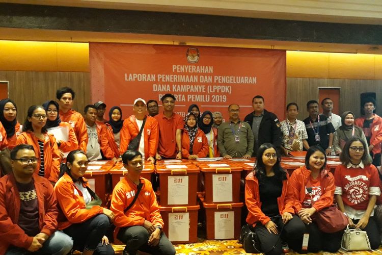 Partai Solidaritas Indonesia Serahkan Laporan Dana Kampanye di Hotel Borobudur, Jakarta Pusat, Rabu (1/5/2019).