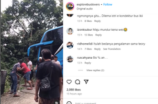 Video Bus Pariwisata Nyasar dan Terjebak di Tikungan