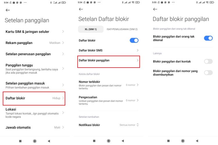 Ilustrasi cara blokir panggilan nomor tidak dikenal di HP Android.
