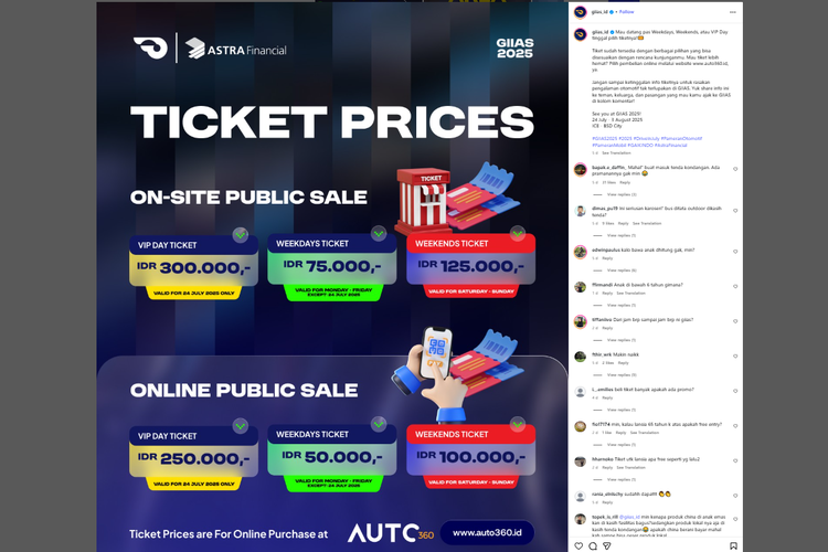 Cara beli tiket GIIAS 2025
