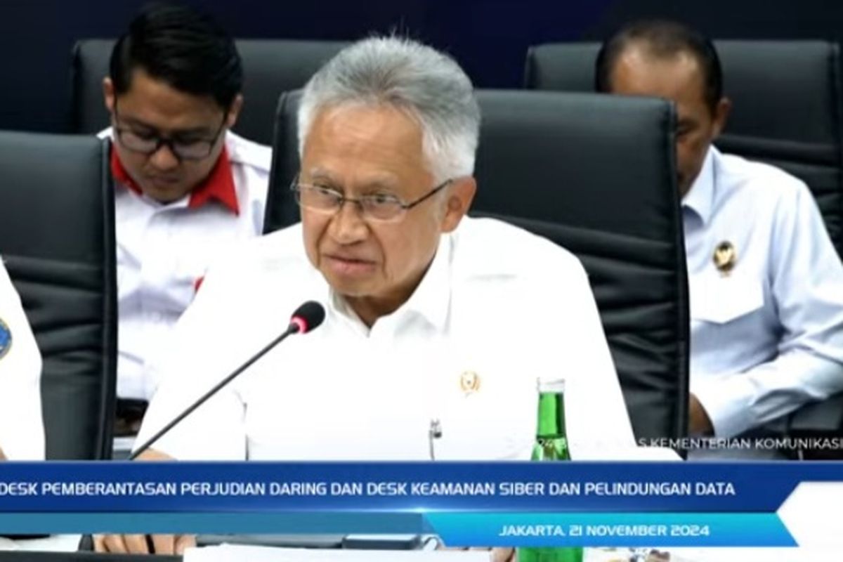 Menteri Pendidikan Tinggi, Sanis, dan Teknologi (Mendikti Saintek) Prof. Satryo Soemantri Brodjonegoro di acara konferensi pers yang taang secara daring di akun YouTube FMB9ID_IKP, Kamis (21/11/2024)