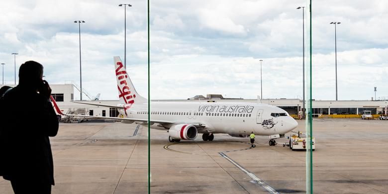 Ilustrasi pesawat Virgin Australia. 