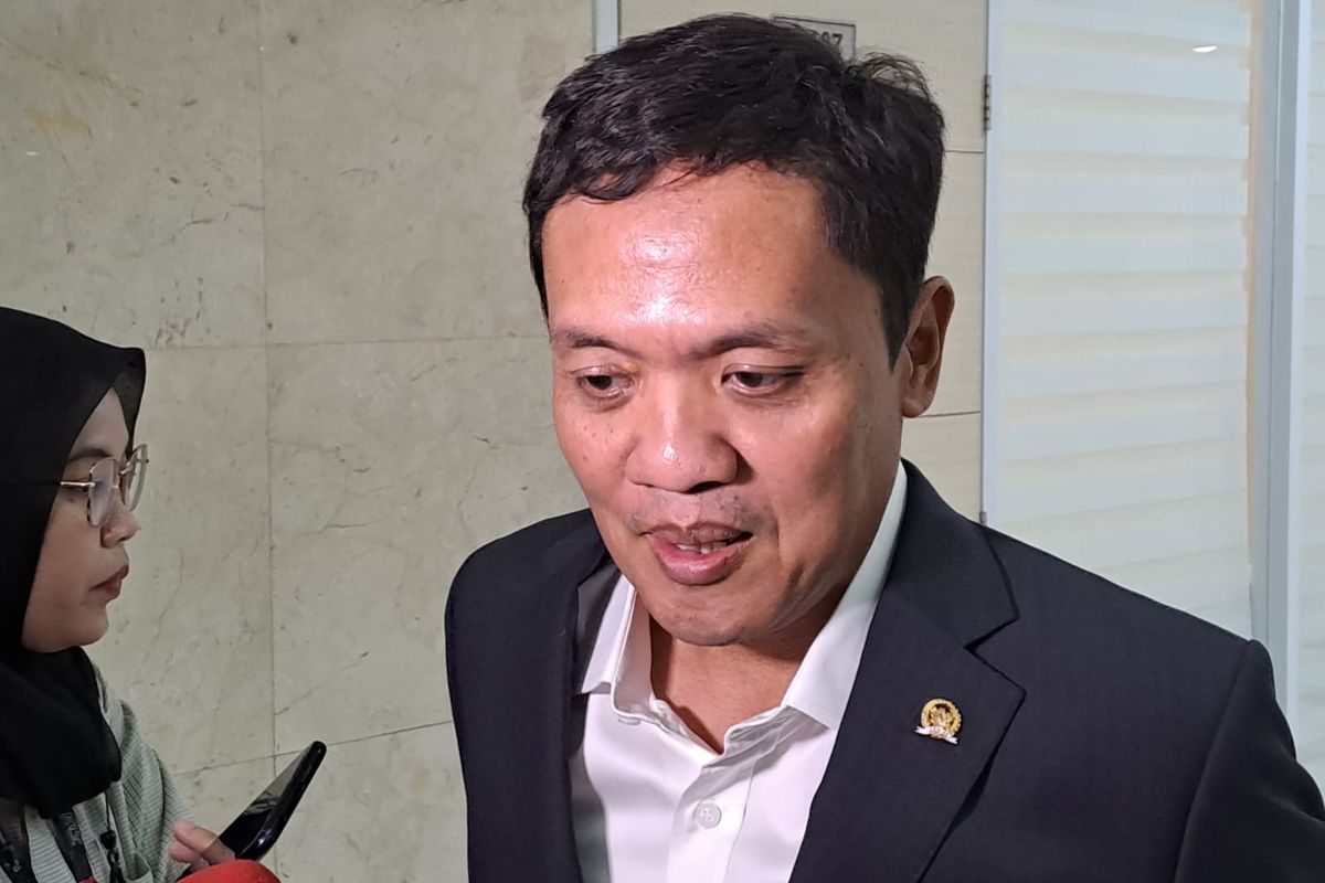 Wakil Ketua Umum Partai Gerindra Habiburokhman saat ditemui di Gedung DPR, Senayan, Jakarta Pusat, Selasa (14/3/2023). 
