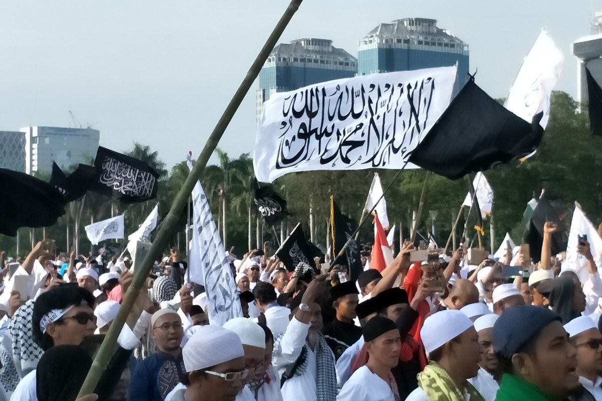 Suasane Reuni 212 di Monas, Jakarta Pusat, Senin (2/12/2019)