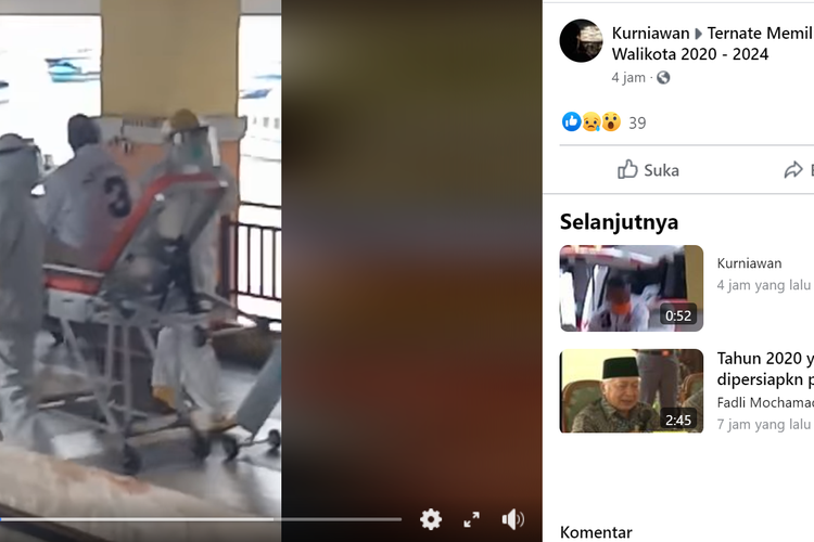 Petugas dengan APD lengkap membawa pasien yang disebut Wali Kota Tidore Ali Ibrahim.