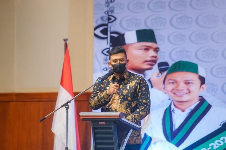 Wali Kota Medan Bobby Afif Nasution dalam acara pembukaan Musyawarah Daerah (Musda) XXIV Badan Koordinasi (Badko) HMI Sumut di Wisma Benteng, Kamis (25/11/21).
