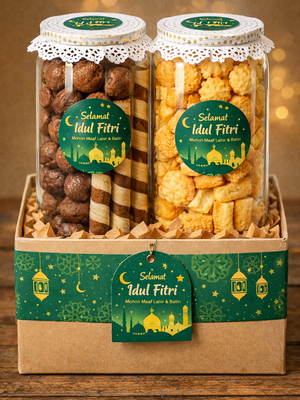 4 Ide Hampers Lebaran 2026 Low Budget, Mulai Rp50 Ribuan tapi Tetap Elegan: Hampers Snack Toples yang Estetik.