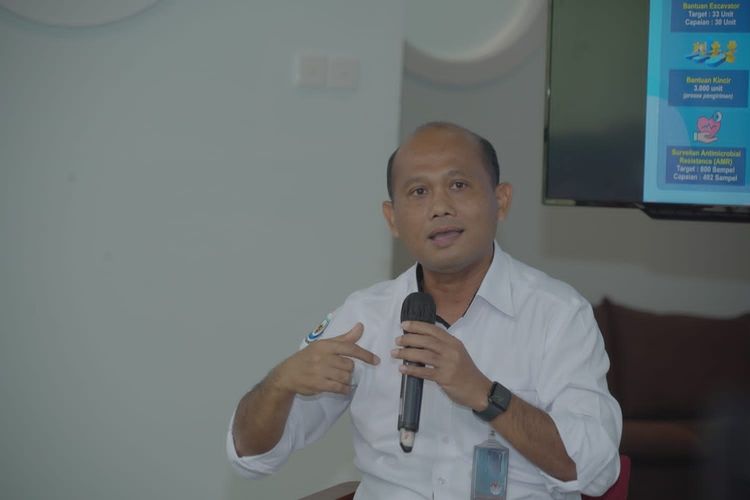 Direktur Jenderal Perikanan Budidaya TB Haeru Rahayu dalam konferensi pers Capaian Kinerja KKP Semester I-2022, Kamis (28/7/2022).