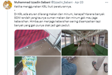 Ramai soal KRL Penuh Sampah dan Muntahan, KAI Commuter Imbau Tidak Makan dan Minum Selama Perjalanan