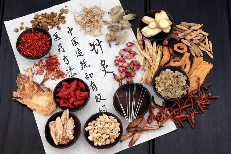 Ilustrasi obat tradisional China.