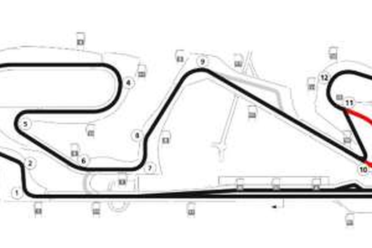 Sirkuit Catalunya, Spanyol, berubah setelah meninggalnya pebalap Moto2 Luis Salom. Bagian merah tidak lagi dipakai untuk GP Spanyol 2016. 
