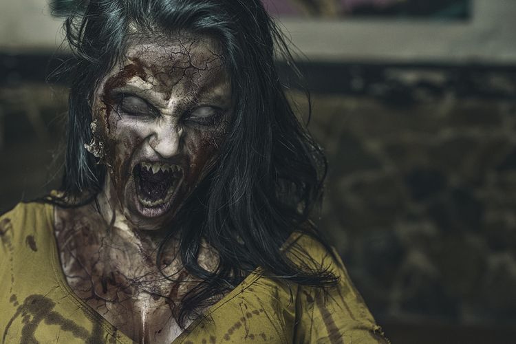 Ilustrasi Zombie, Zombi, Mayat Hidup. Film bertema zombi menjadi tayangan yang ramai ditonton dan disukai banyak orang. Zombi dalam pandangan sains.