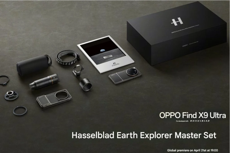 Oppo Find X9 Ultra Hasselblad Master Explorer Set  dijual dengan harga 11.999 yuan (sekitar Rp 29,4 juta).
