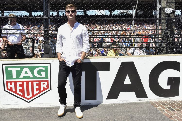 Brand Ambassador, Chris Hemsworth menghadiri TAG Heuer Celebration pada The 102nd Running Of The Indianapolis 500 Race di Indianapolis Motor Speedway 27 Mei 2018.   Eugene Gologursky/Getty Images for TAG Heuer/AFP