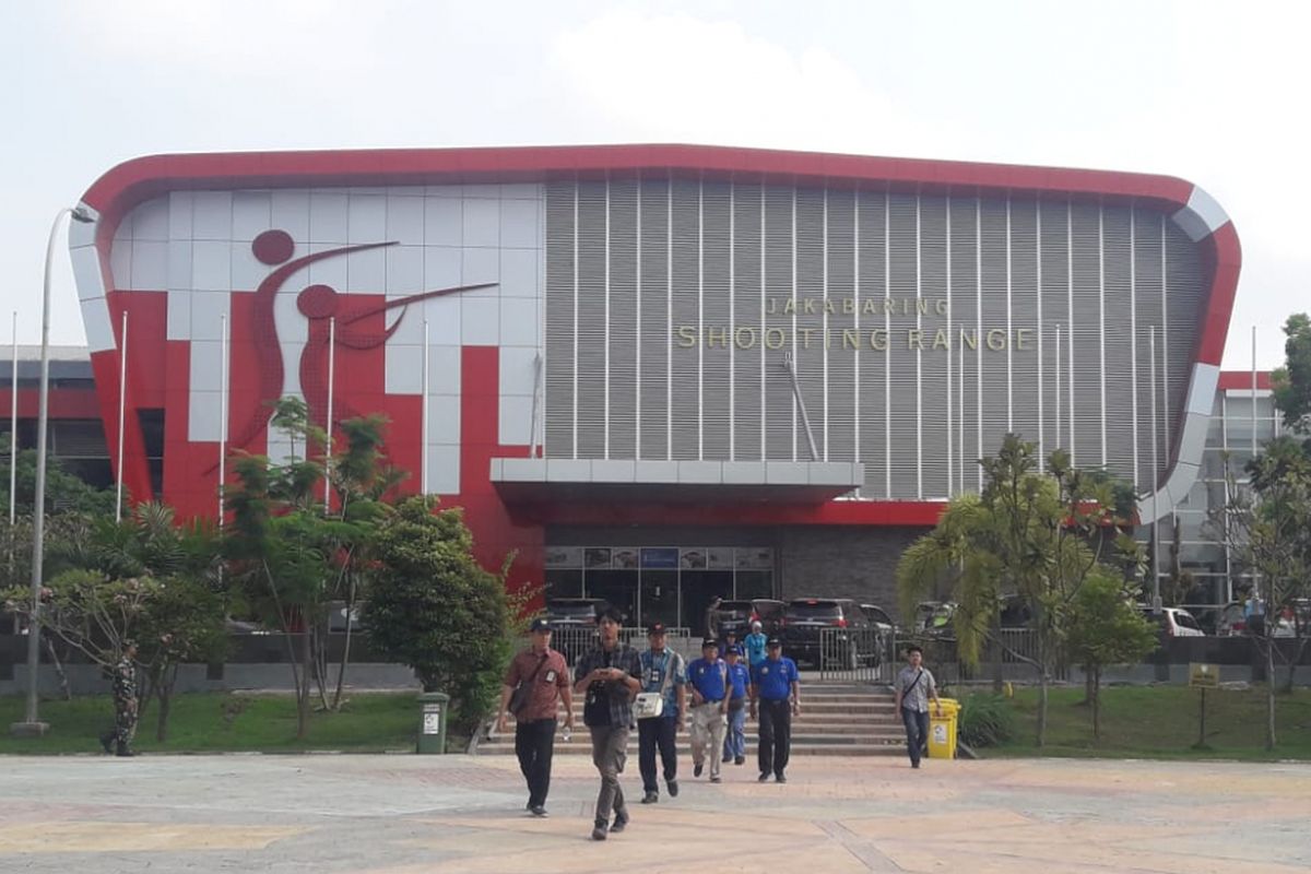 Fasilitas olahraga di Jakabaring Sport City Center menjelang perhelatan Asian Games XVIII, Jumat (13/7/2018).