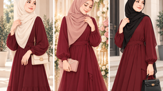 15 Warna Jilbab untuk Gamis Burgundy agar Terlihat Elegan
