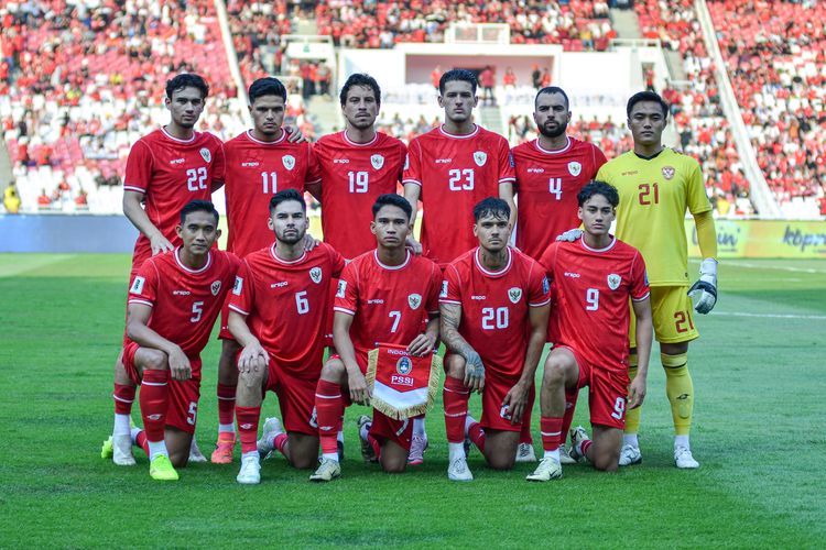 Starting Timnas Indonesia dalam pertandingan Kualifikasi Piala Dunia 2024 antara Indonesia vs Irak, Kamis (6/6/2024) di Stadion Gelora Bung Karno Jakarta